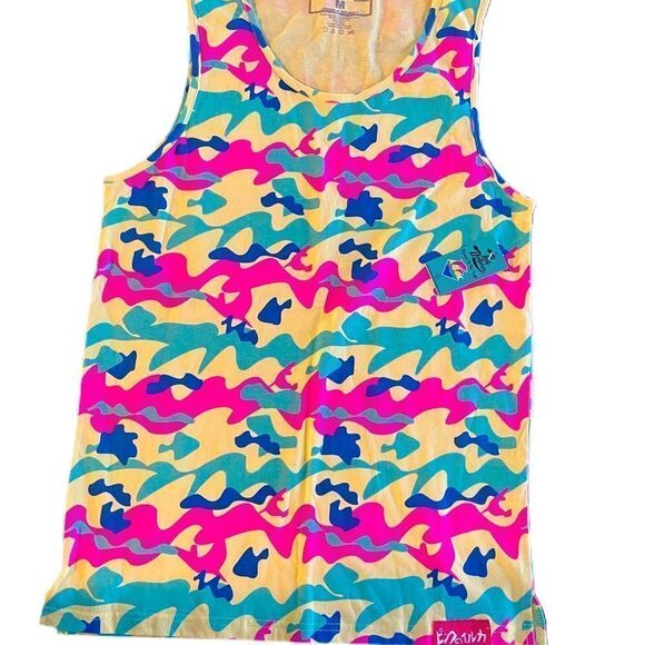 Pink Dolphin Yellow, Pink & Blue Camo Tank Top - Picture 1 of 2